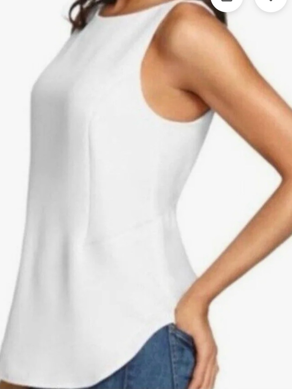 CAbi Off White Jubilee Lined Sleeveless Top